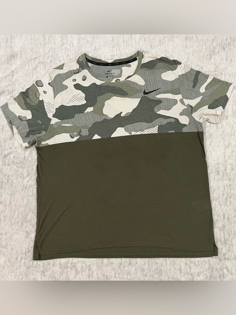 Nike Dri-Fit Men’s Olive Camo Block Short Sleeve Tee